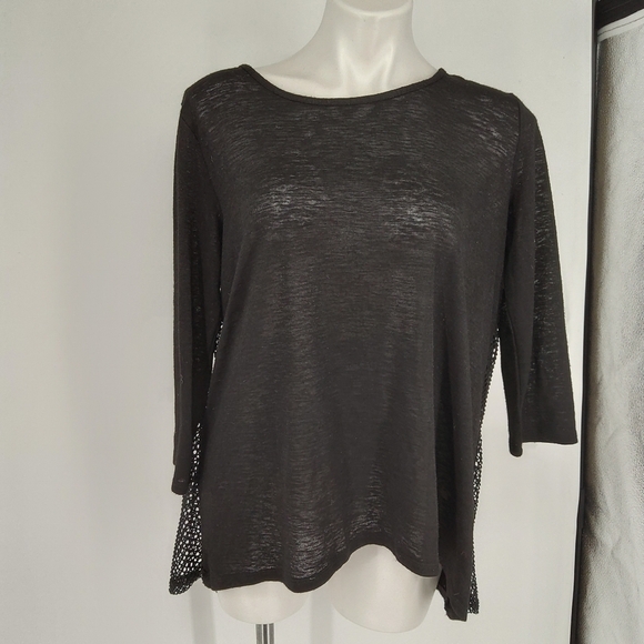 ALFANI TULIP BACK MESH ACCENT KNIT TOP SIZE MEDIUM - Picture 1 of 8